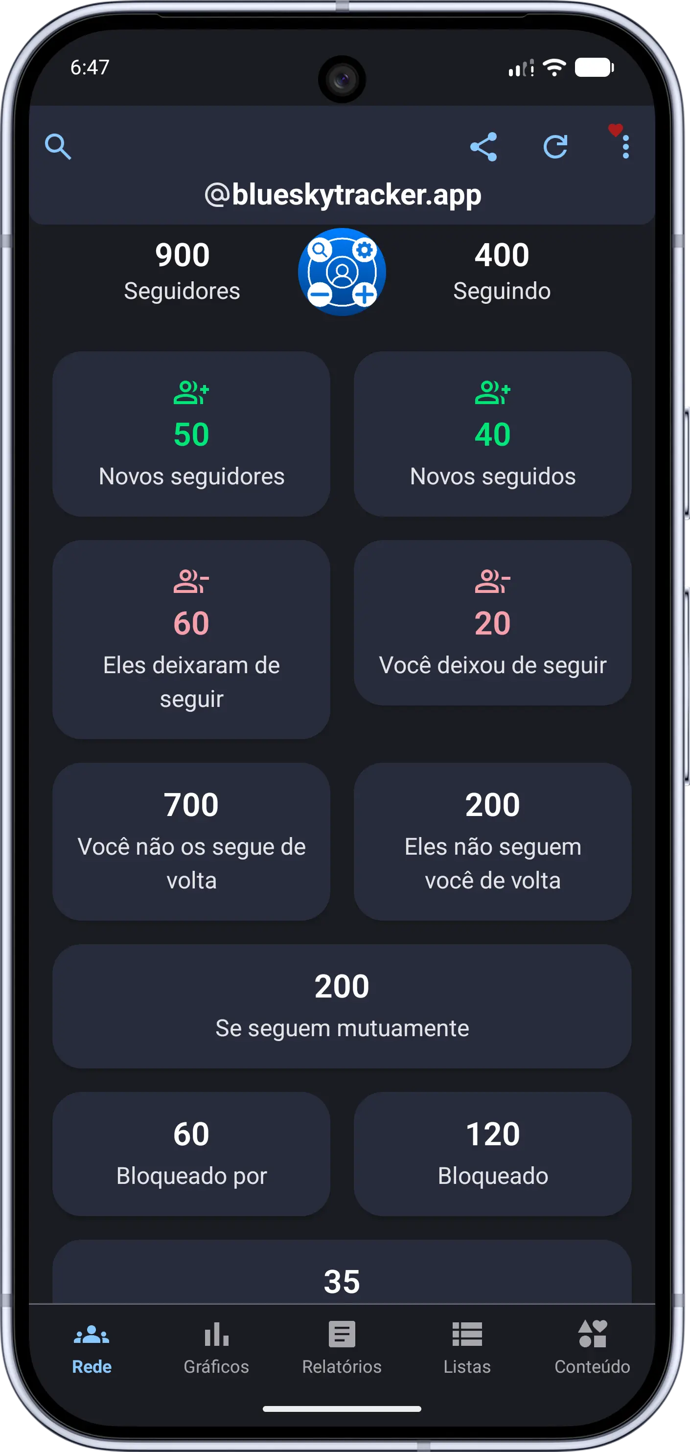 Captura de tela do app Bluesky 1