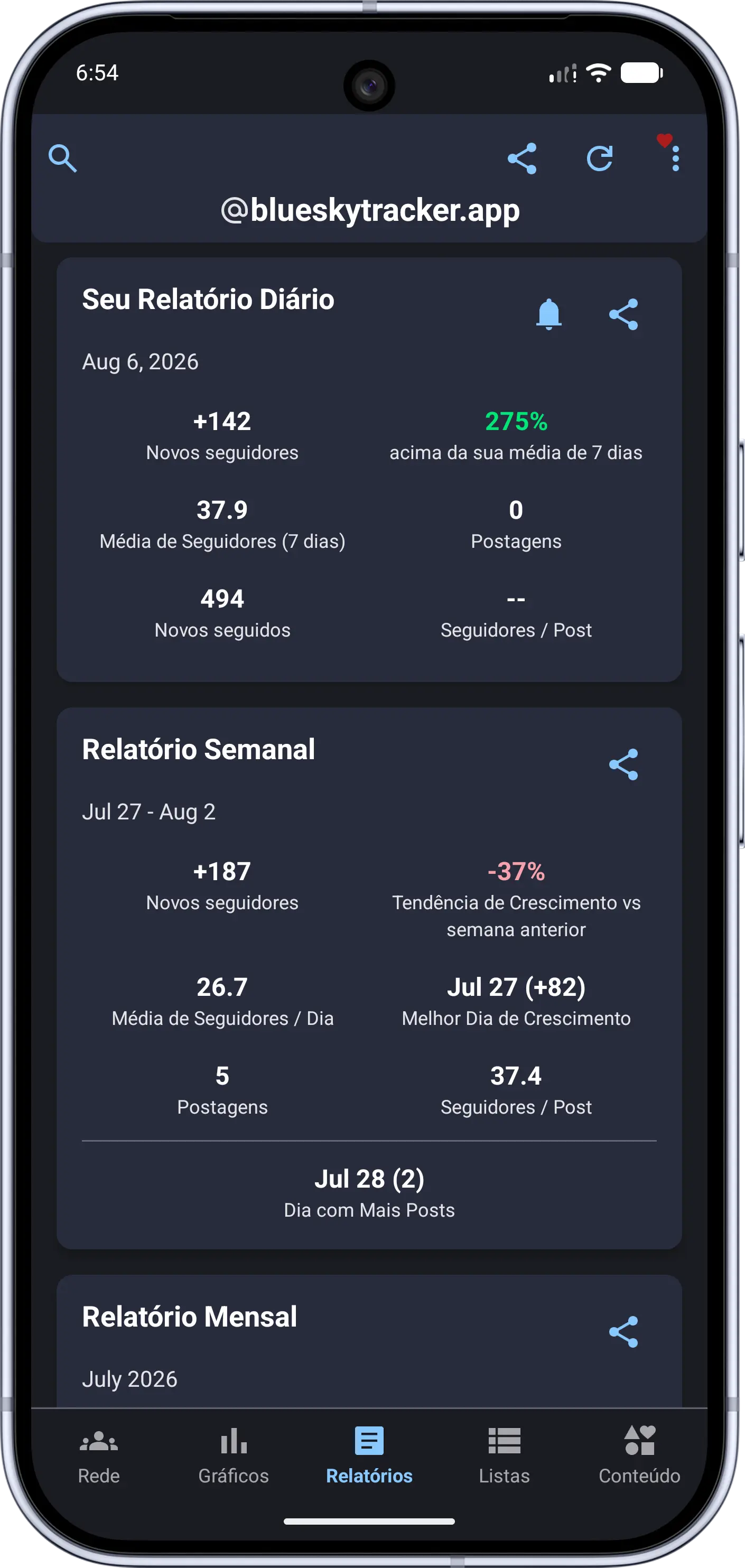Captura de tela do app Bluesky 2