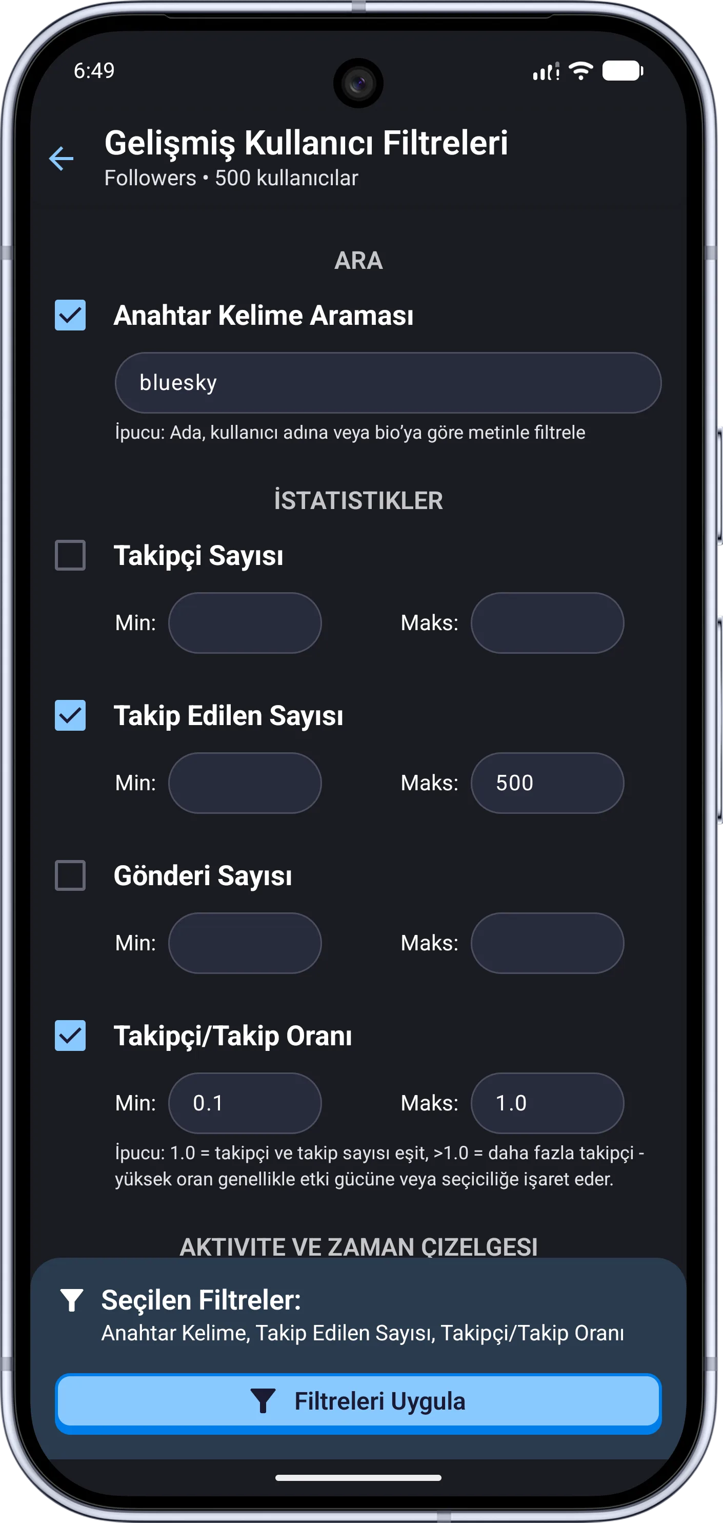 Bluesky uygulamasi ekran goruntusu 6